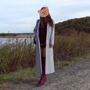 Maje grey long wool coat